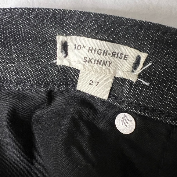 Madewell 10” High Rise Skinny Black Denim Jeans Size 27 - Picture 4 of 14